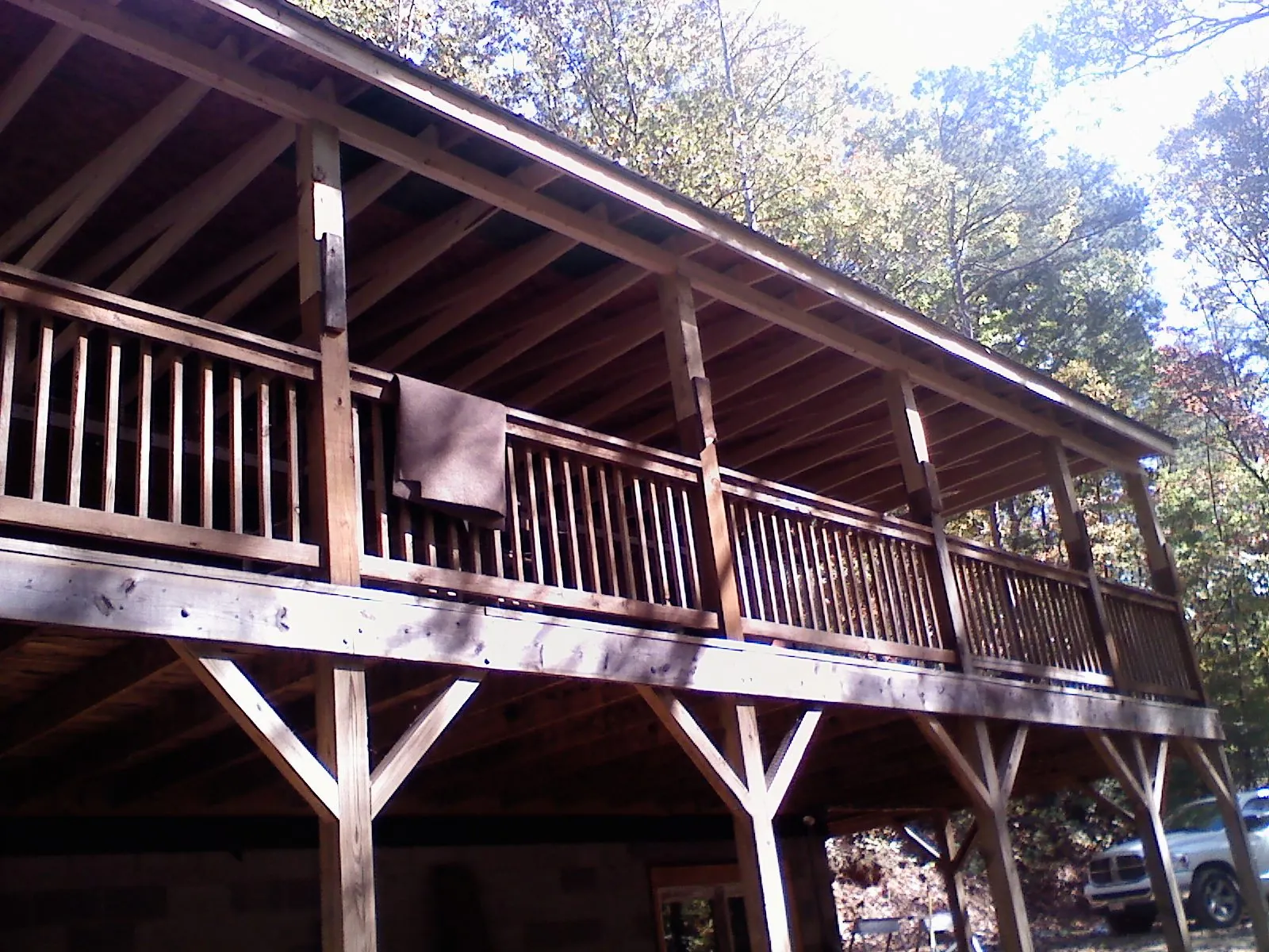 Timber framing under a new elevated porch and deck — Roof Leak Repair in Yulan by Roofing Brothers